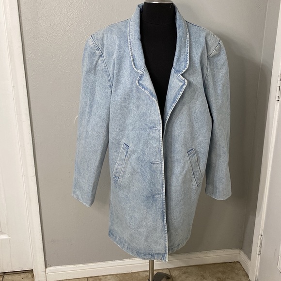 Forenza long  denim coat vintage size M - Picture 3 of 12